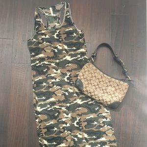Hot Luxx Couture Camouflage Print Maxi Dress